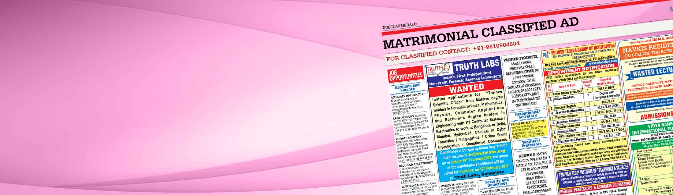 Deccan Herald Newspaper AD